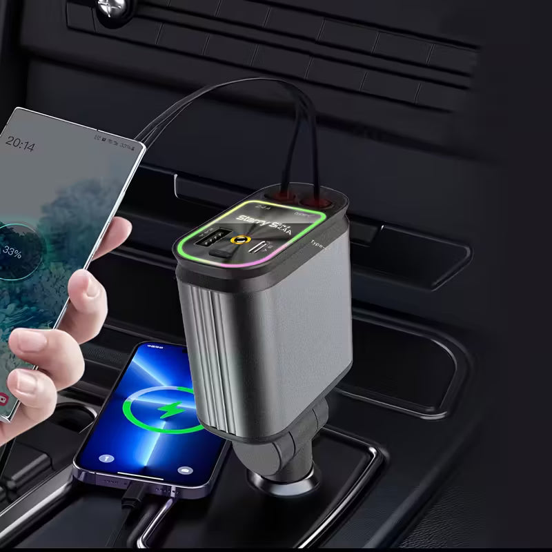 4-In-1 Car Phone Charger with Star Light