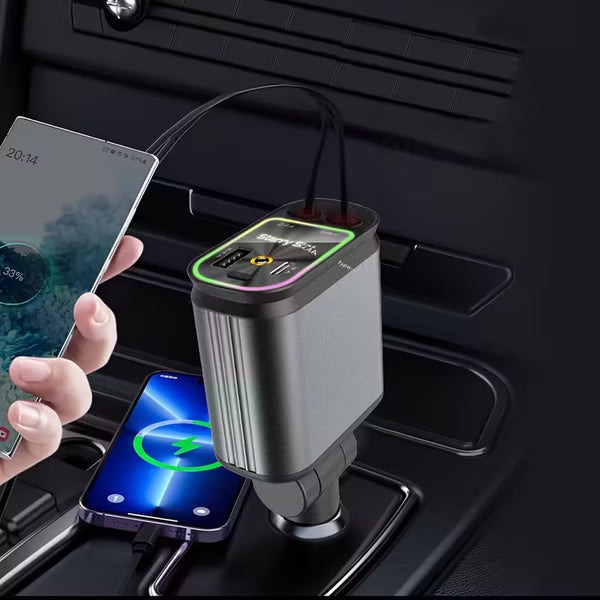 4-In-1 Car Phone Charger with Star Light