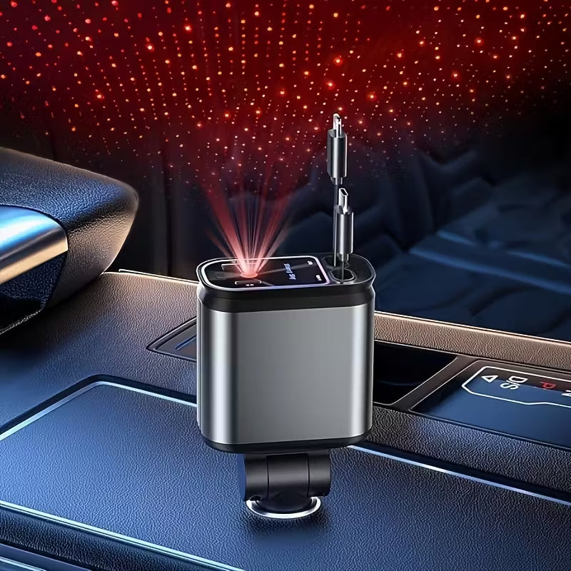 4-In-1 Car Phone Charger with Star Light