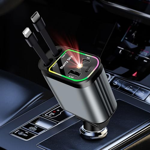 4-In-1 Car Phone Charger with Star Light