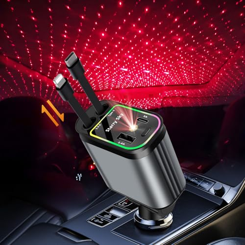 4-In-1 Car Phone Charger with Star Light